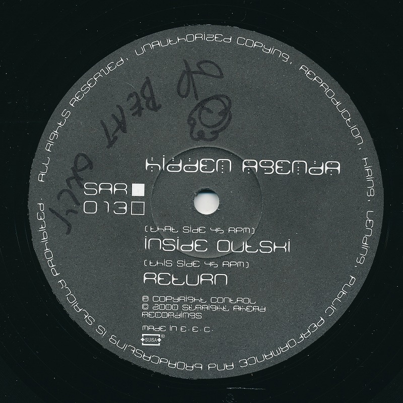 Hidden Agenda / Inside Outski /EU盤/中古12インチ!!2827_画像5