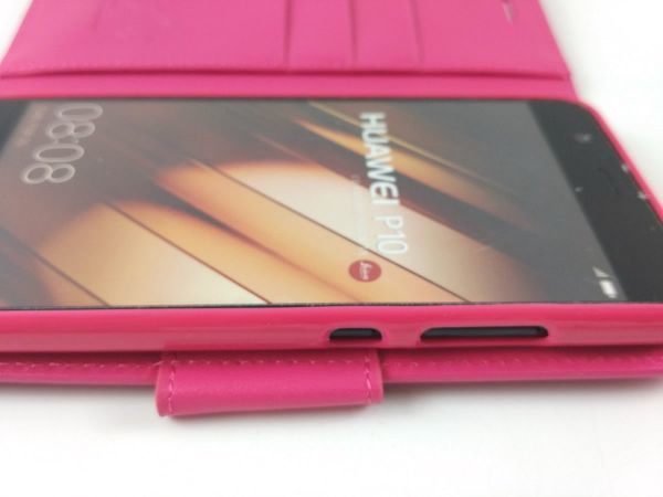 Huawei P10用手帳型ケース PUレザー カバー ピンク_画像5