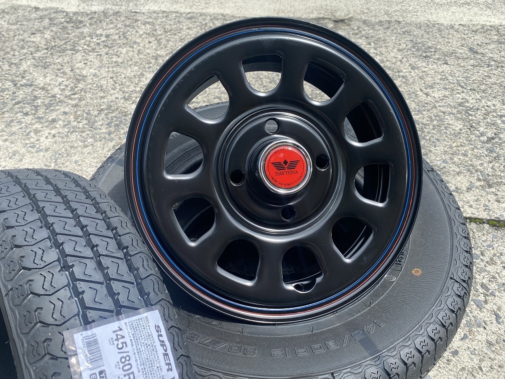 SST DAYTONA デイトナRED 12インチ4.0J+40 4H100 ヨコハマ/Y356 145/80R12 80/78N ハイゼット/キャリィ/エブリィ/N-VAN/軽バン/軽トラ_画像3