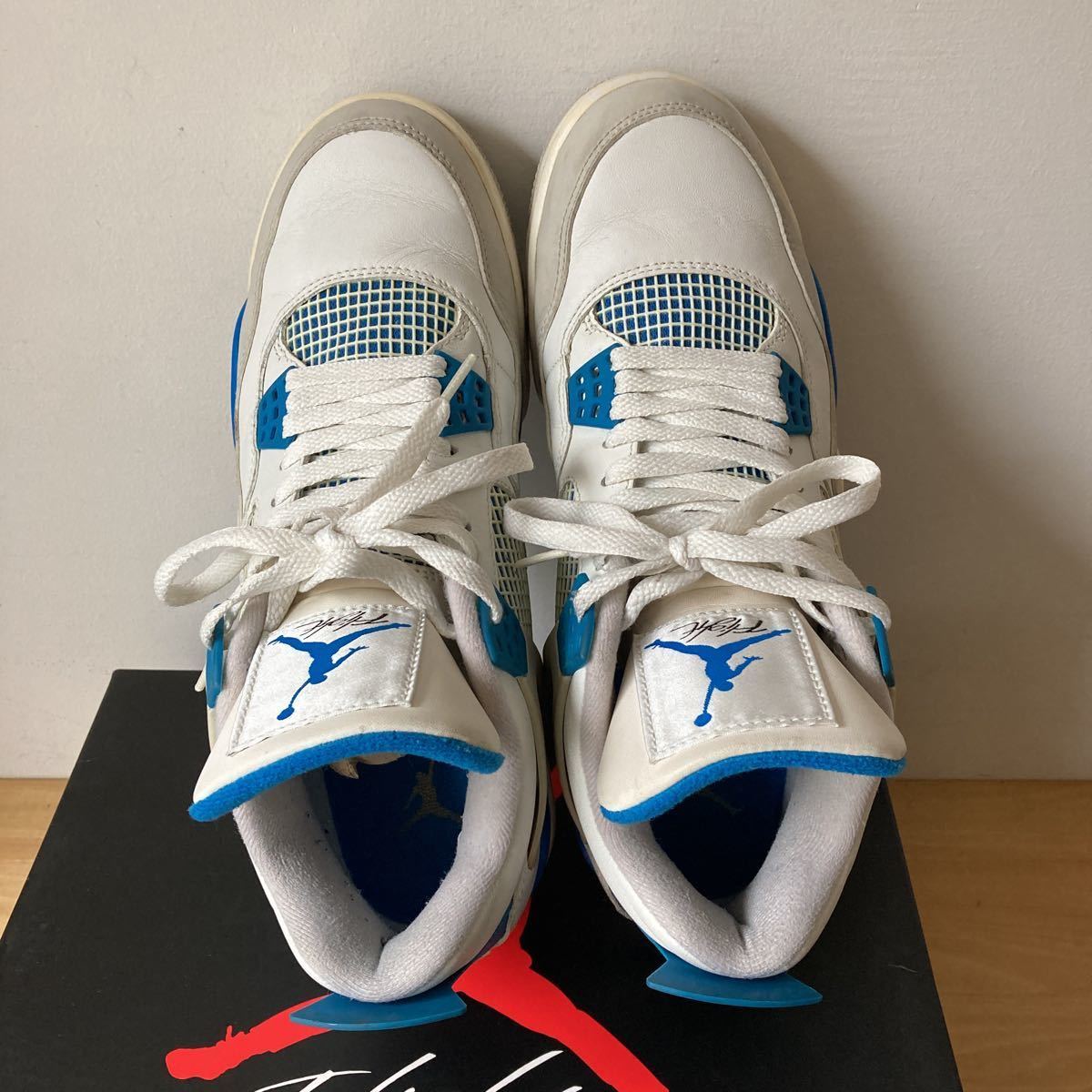 28cm US10 NIKE AIR JORDAN 4 RETRO WHITE-MILITARY BLUE ナイキ エアジョーダン4 レトロ ホワイト-ミリタリーブルー_画像6