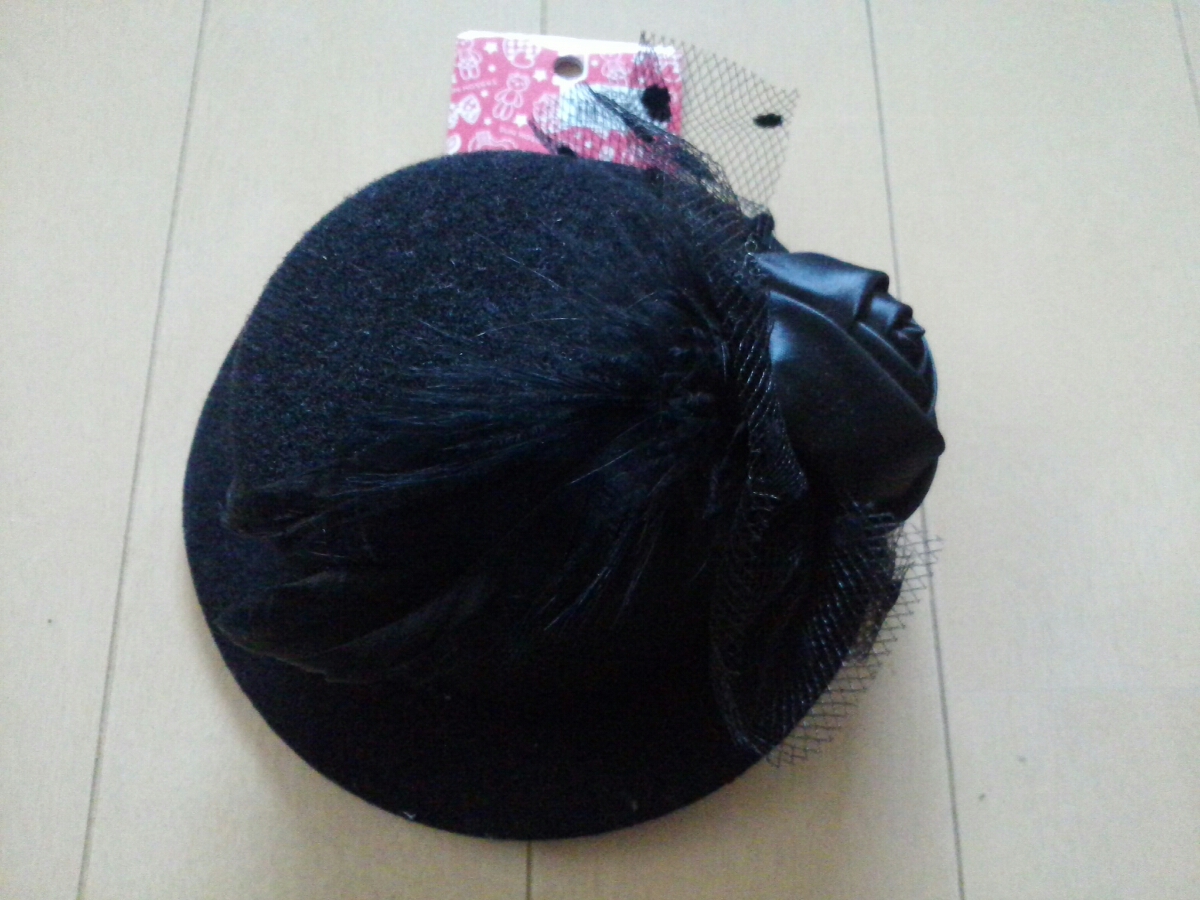 * new goods * pretty! black Mini hat dot race hairpin * hair ornament!*