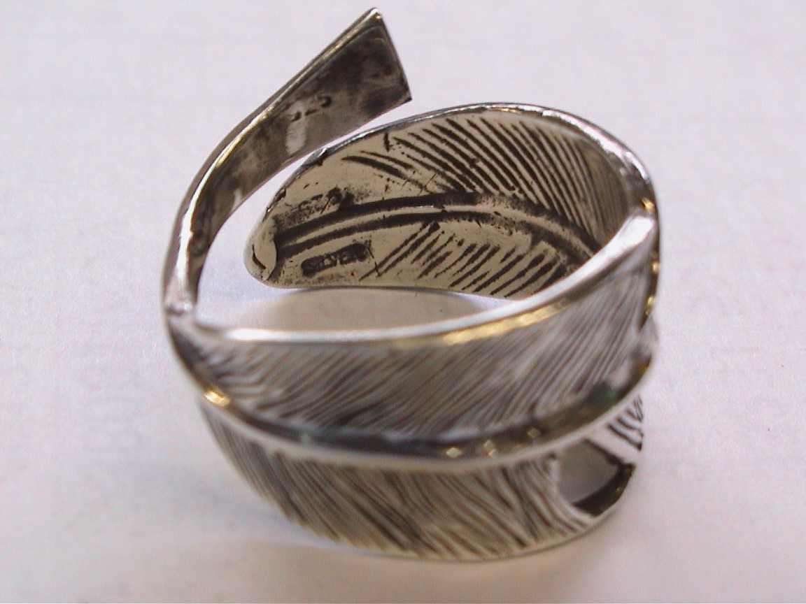 925 silver made feather ring ( free size ) new goods postage Y120