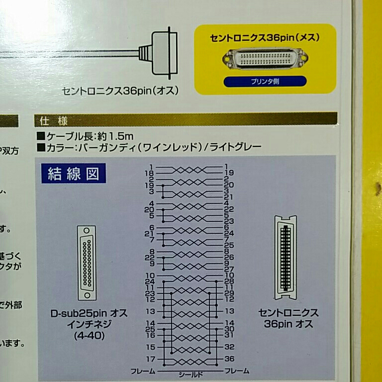 パソコン周辺機器 サンワサプライ　D-sub 25pin- セントロニクス36pin プリンターケーブル 未開封、_画像4