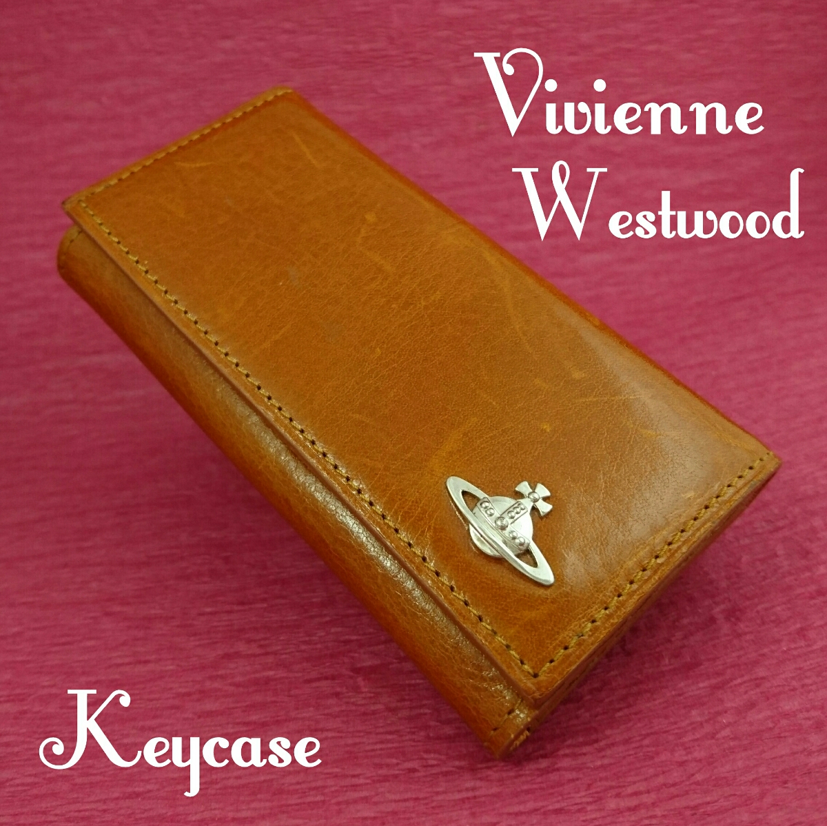 Vivienne　Westwood　ヴィヴィアン　ウエストウッド　４連　本革　キーケース　フラップ　キーホルダー　中古　C1145_本革キーケース