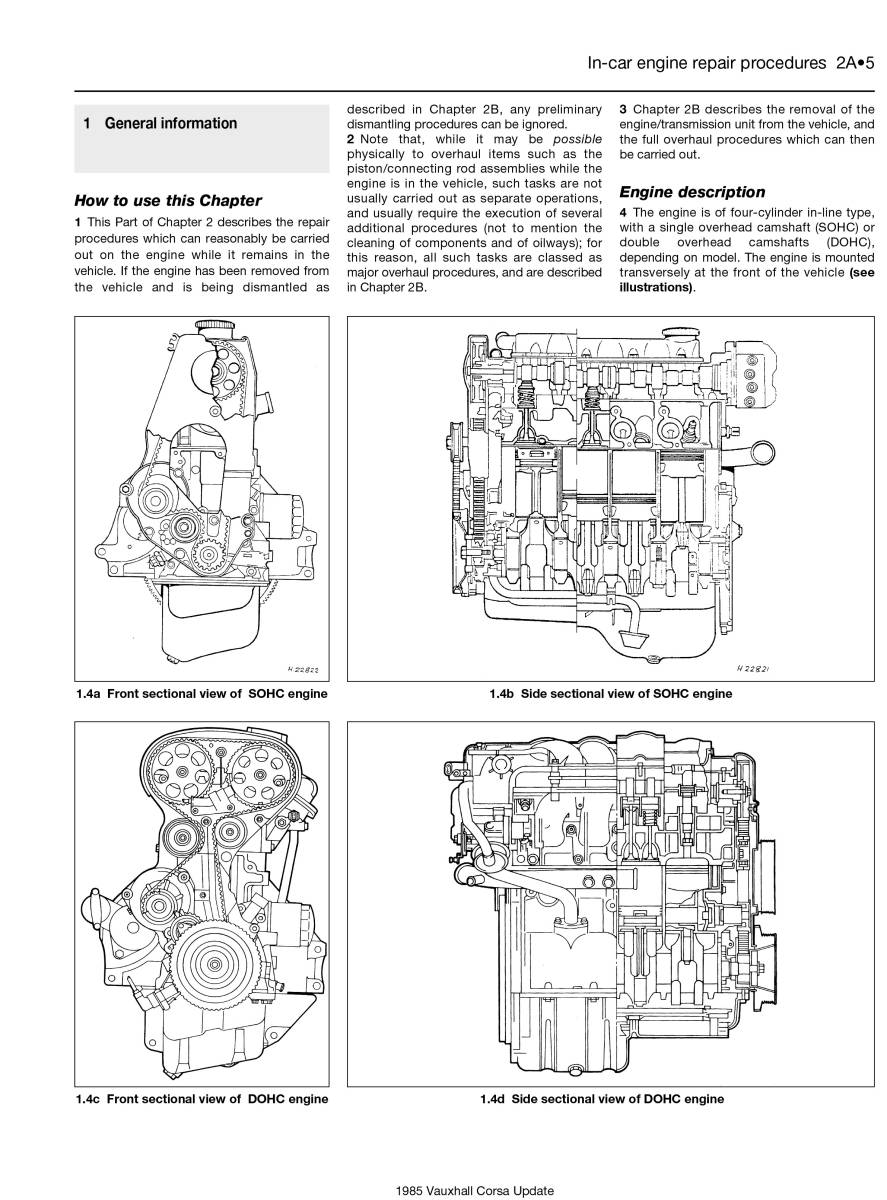 Opel (オペル） ヴィータ 1993-1997年 英語版 整備解説書_内容の参考例