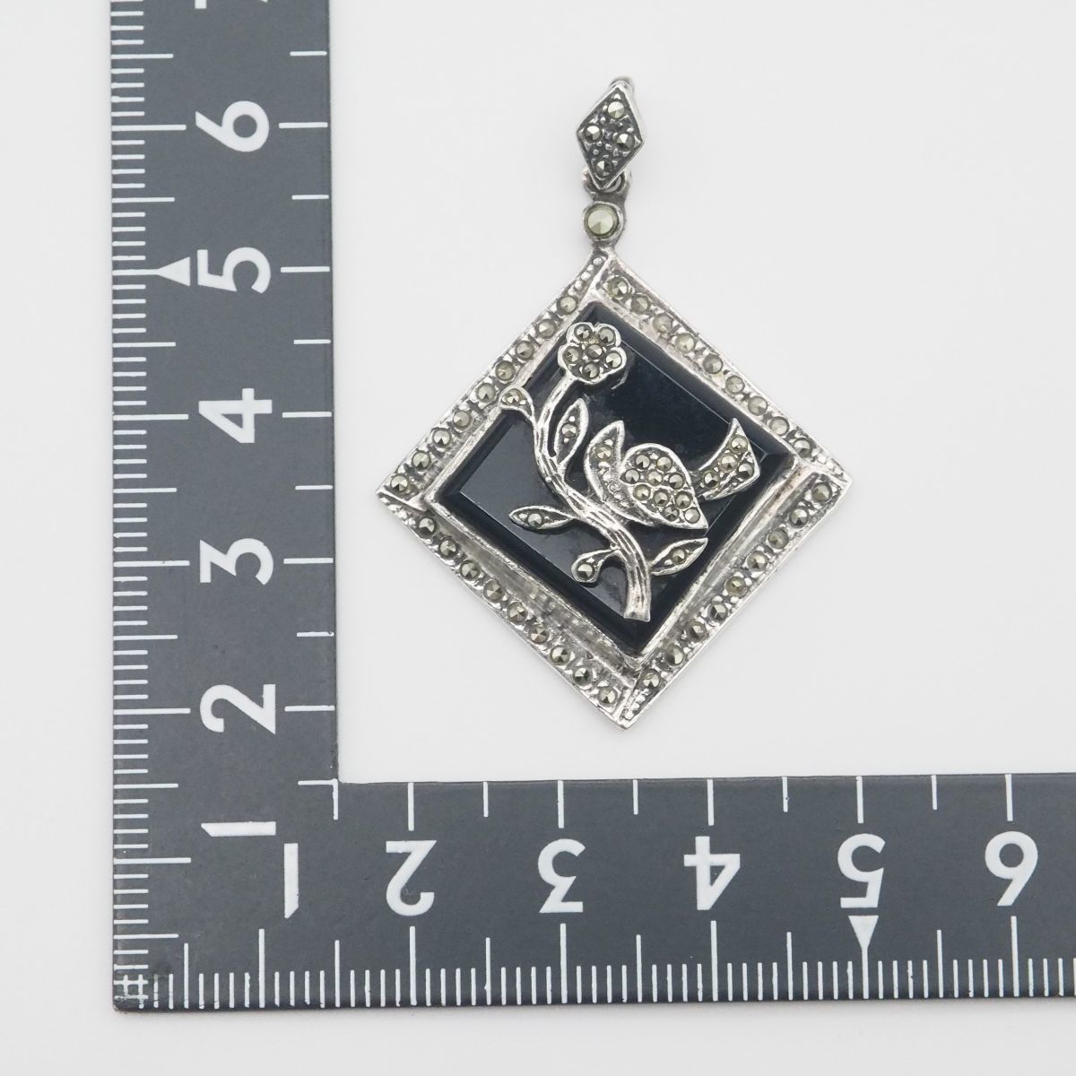 T04 オニキス マーカサイト マルカジット 925刻印 ペンダント トップ