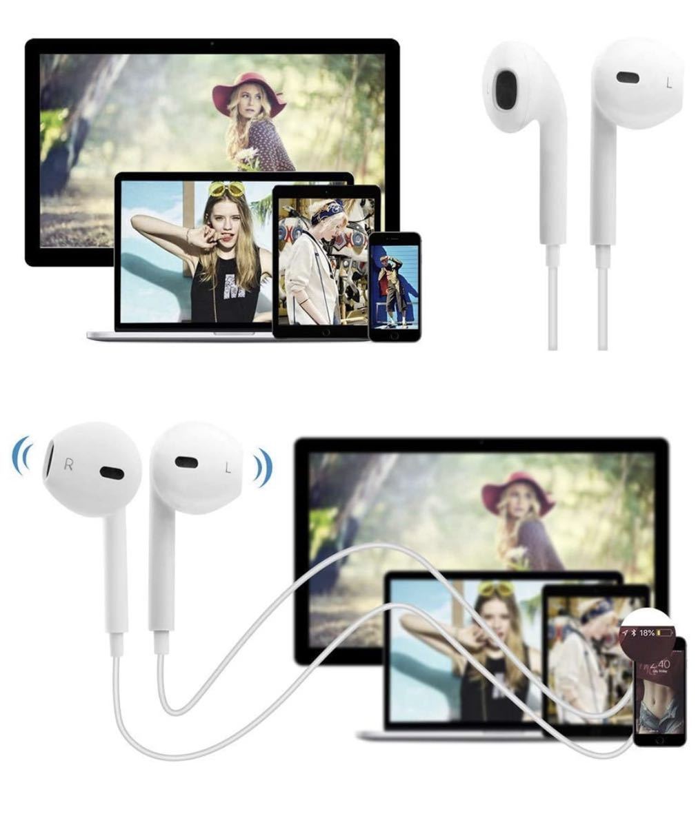 ワイヤレスイヤホン 充電器付 iphone イヤホンヘッドホンジャック変換 充電同時可能 新品(418)