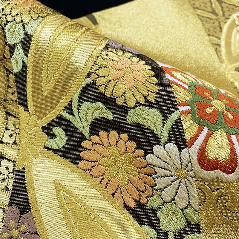 きものマーチ 吉祥文 袋帯 宝尽くし 花七宝 宝相華 正絹 成人式 結婚式