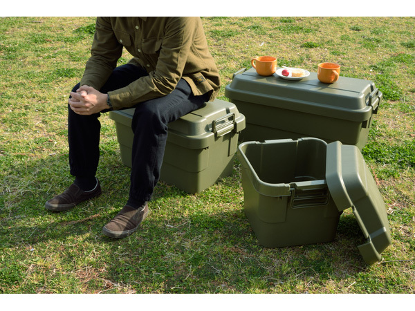  higashi . trunk cargo 30L khaki W40×D39×H37 TC-30KH outdoor camp storage box Manufacturers direct delivery free shipping 