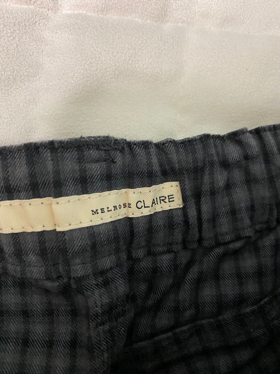 メルローズ  MELROSE  7分丈パンツ　チェック柄　ズボン　レディース ボトムス BLACK