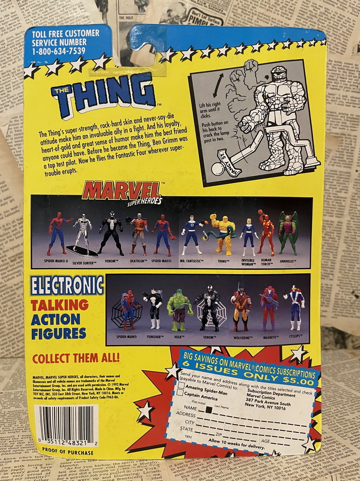 *1990 period /THING/sing/ action figure / unopened Vintage prompt decision Marvel/ma- bell super hero z*
