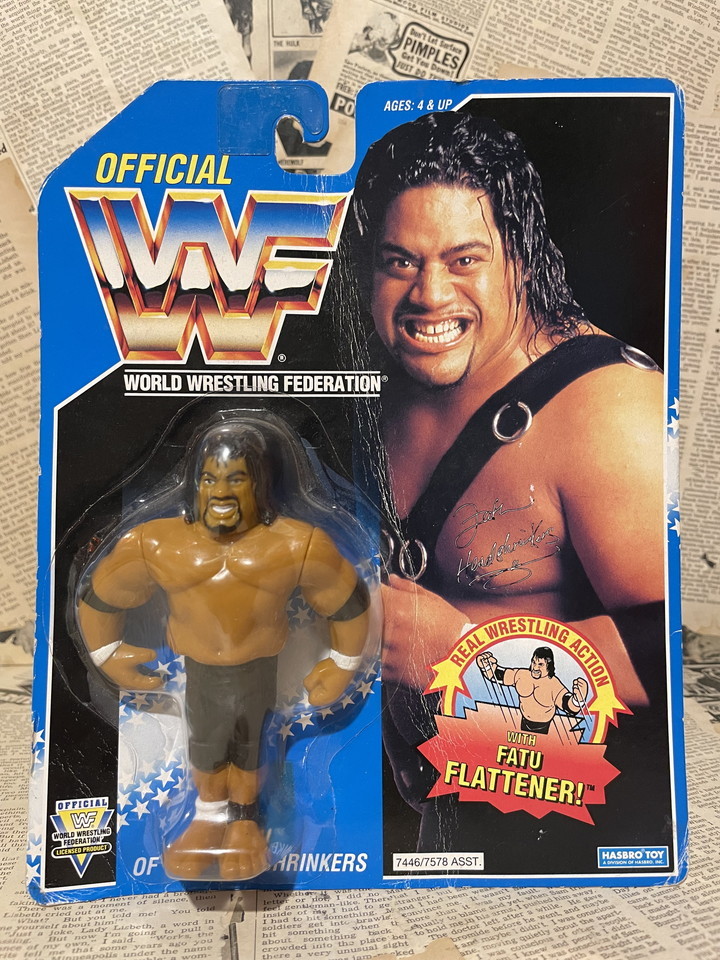 ☆1990年代/プロレス/フィギュア/即決ビンテージ/ハズブロ/Hasbro/WWF/Action Figure(Head Shrinkers Fatu/MOC) WW-004