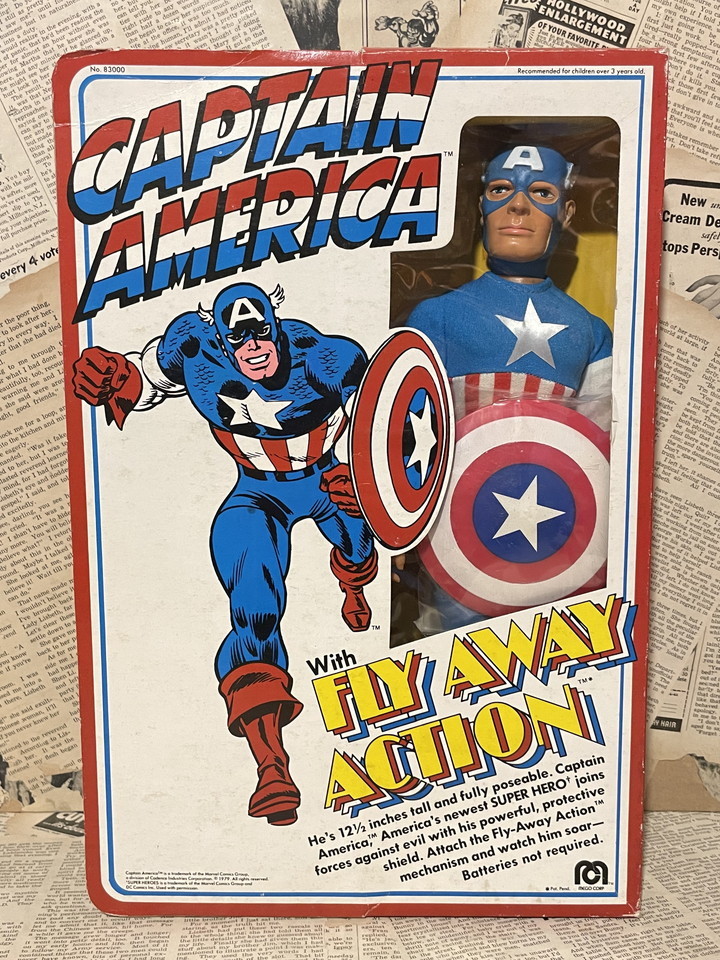 *1970 годы /mego/ Человек-паук / фигурка / быстрое решение Vintage USA/ редкость /Captain America Fly-Away/12&#34; Figure(70s/mego/MIB) MA-007