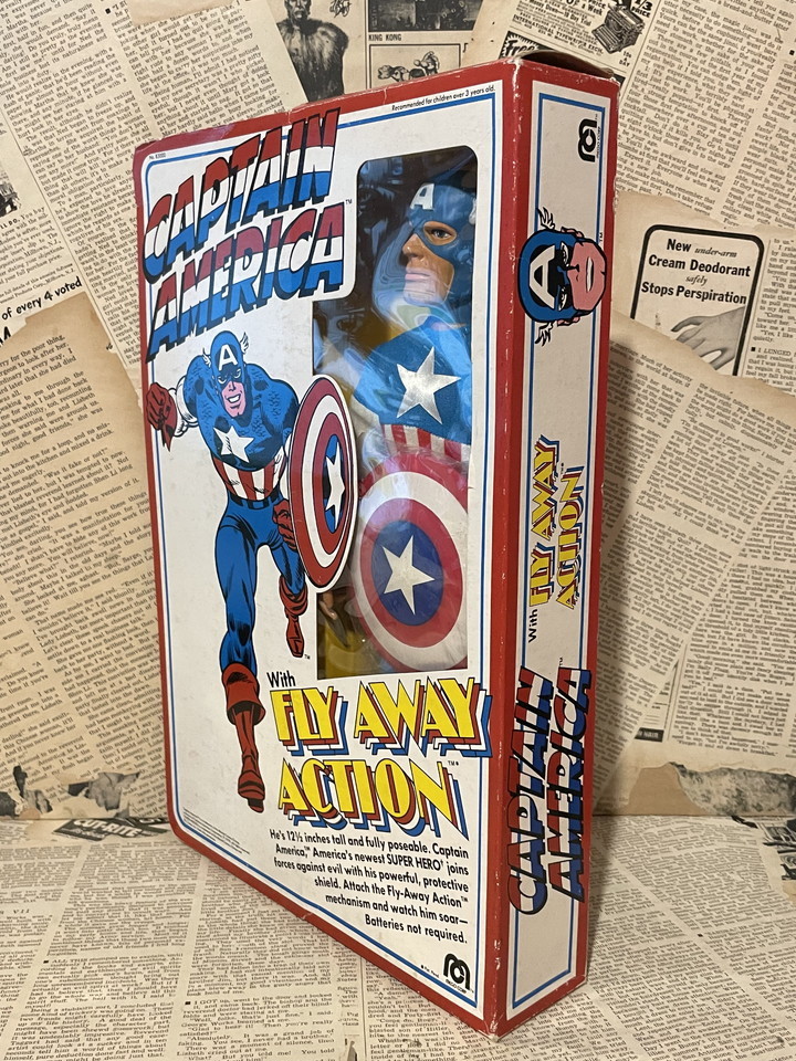 *1970 годы /mego/ Человек-паук / фигурка / быстрое решение Vintage USA/ редкость /Captain America Fly-Away/12&#34; Figure(70s/mego/MIB) MA-007