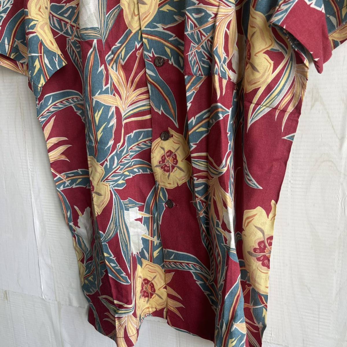 アロハ シャツ 半袖 人気 ビンテージ L HAWAII メンズ オシャレ 人気 古着 美品 派手_画像5