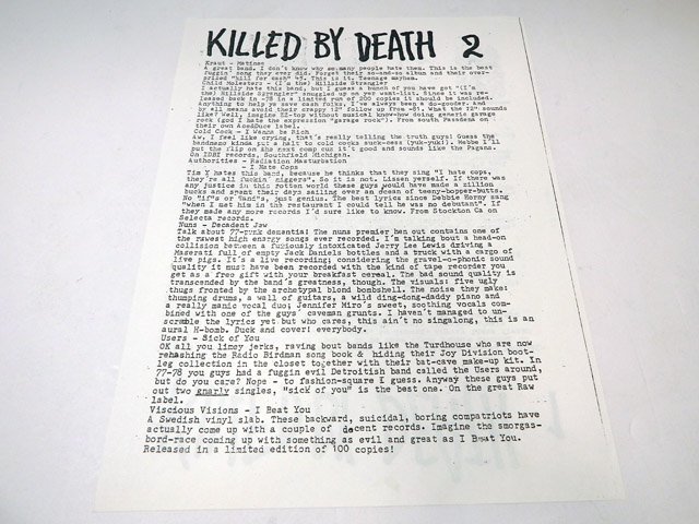 LP レコード ライナー付き / Various Killed By Death Rare Punk 77-82 / パンク_画像3