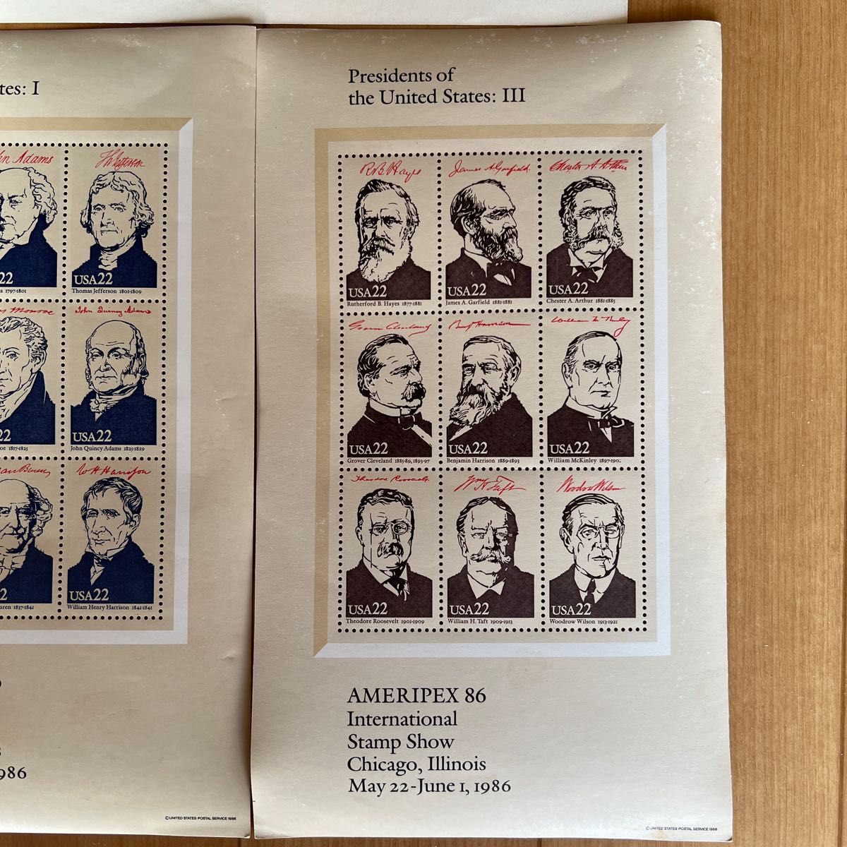 アメリカ切手 シート。アメリカ独立戦争と南北戦争切手シート4種　アメリカ大統領4シート