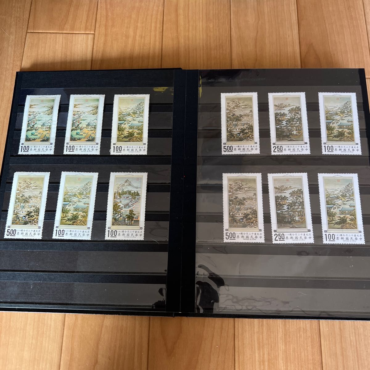 中華民国郵便切手　清院書十二月令図古画郵票 台湾観光記念
