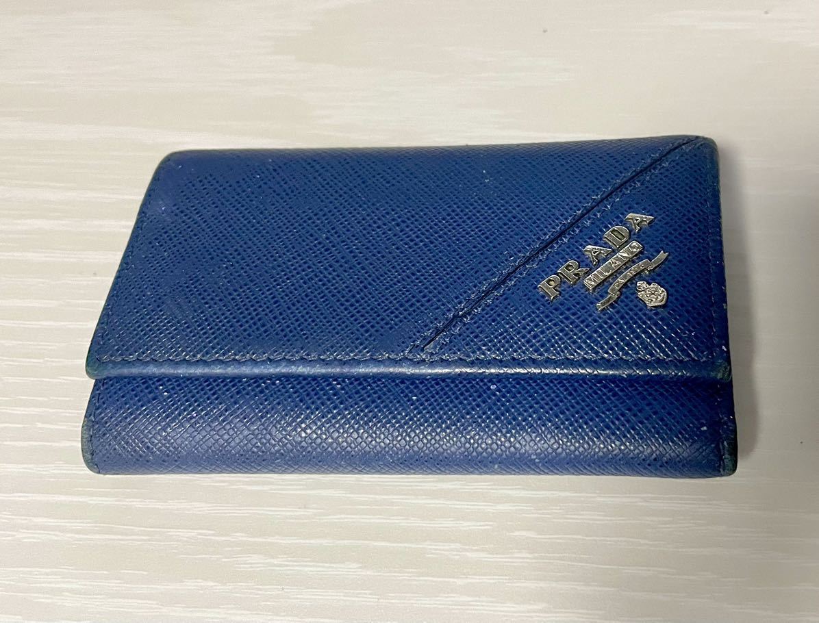 PRADA key case navy 6 ream 