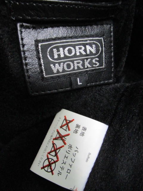 柔らかい HORN WORKS 本革製レザーN-1デッキジャケット・Ｌ・黒