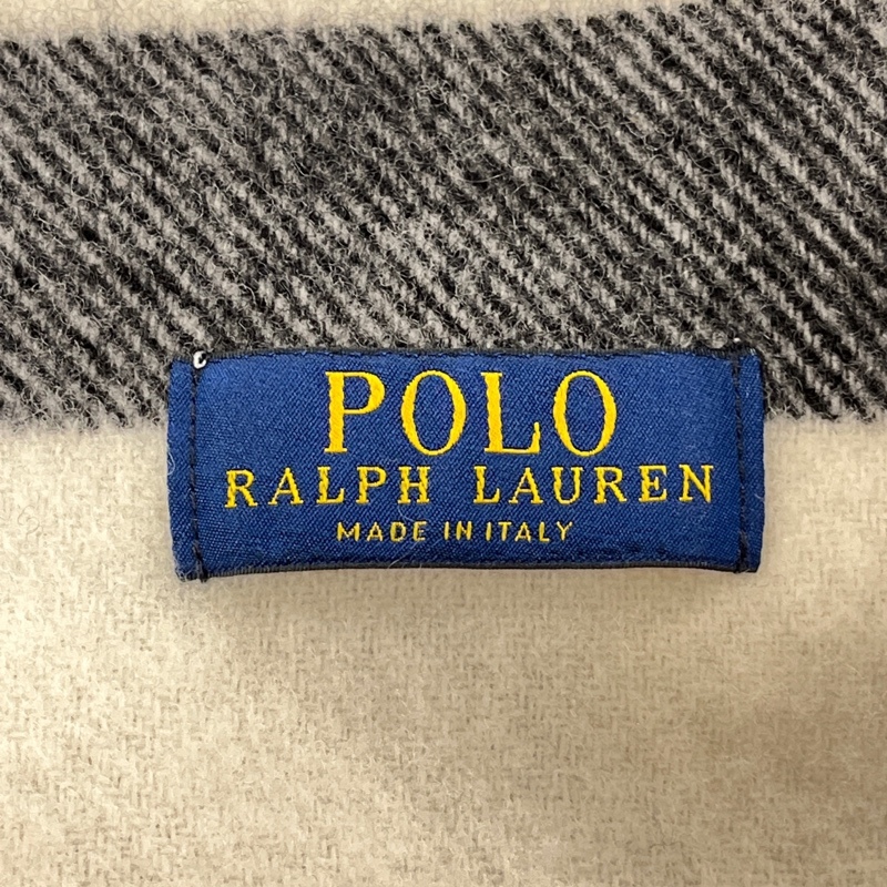 POLO Ralph Lauren/ポロ ラルフローレン/イタリア製/ボーダーデザインウールフリンジマフラー/ユニセックス_画像5