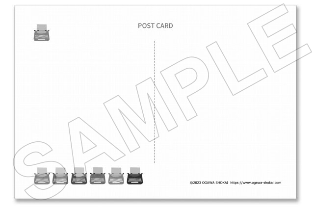  typewriter . seal character possible postcard 3 kind set 