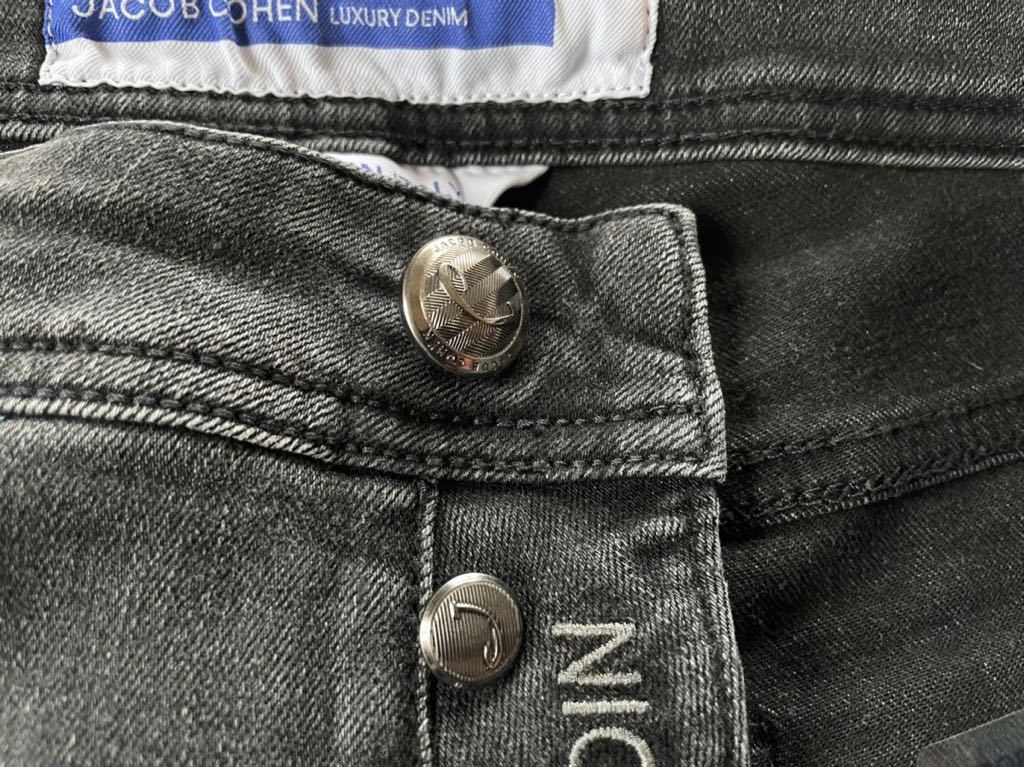 【JACOB COHEN ヤコブコーエン NICK SLIM 】イタリア製 美脚 ストレッチ デニム 32インチ ストレッチパンツ ブラックデニム スリム