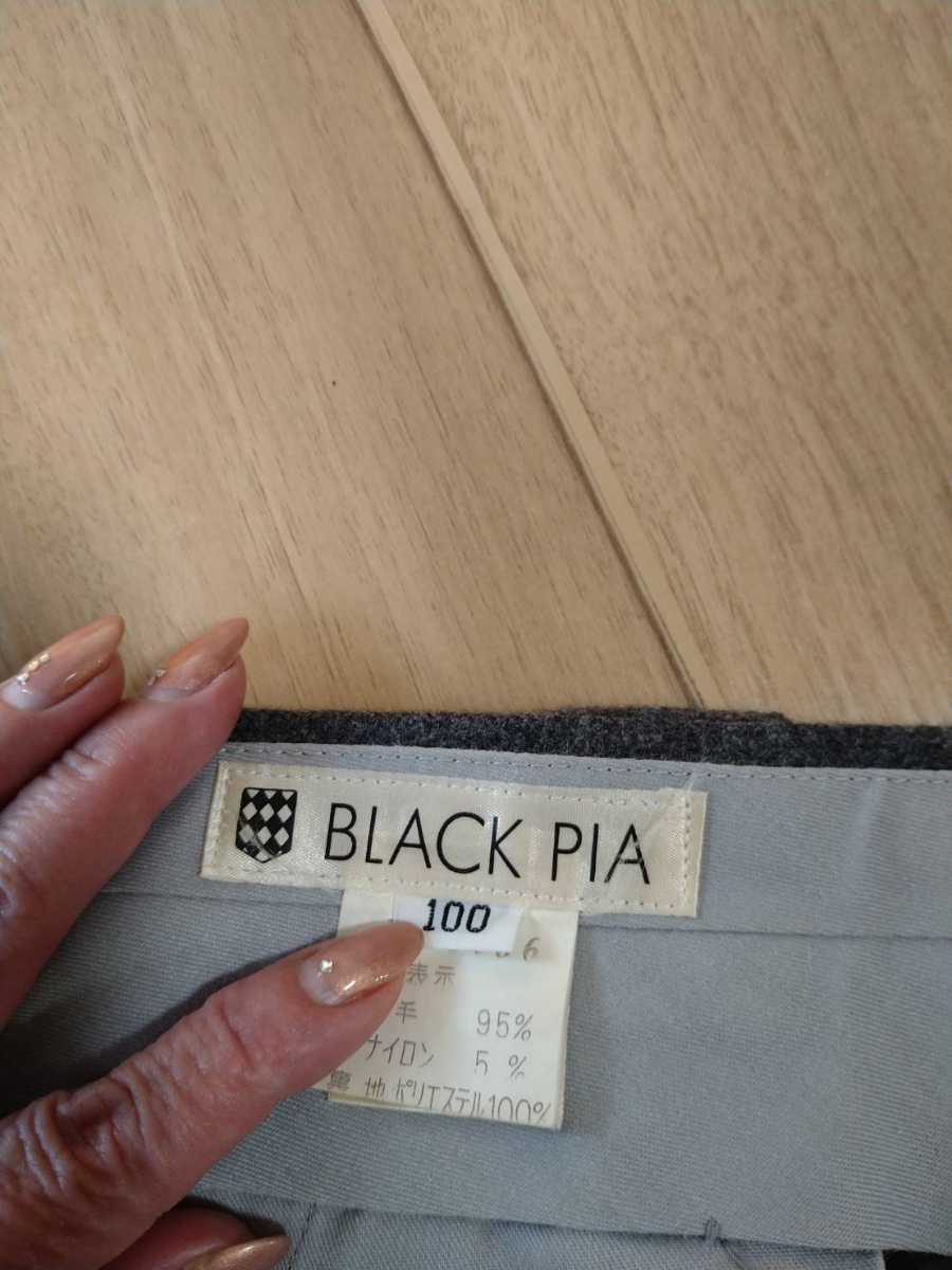 BLACK　PIA　ブラックピア　グレー　メンズ　パンツ　スラックス　毛　ヴィンテージ　ゴルフ　紳士　旅行　同窓会　おしゃれ シンプル 還暦_画像6