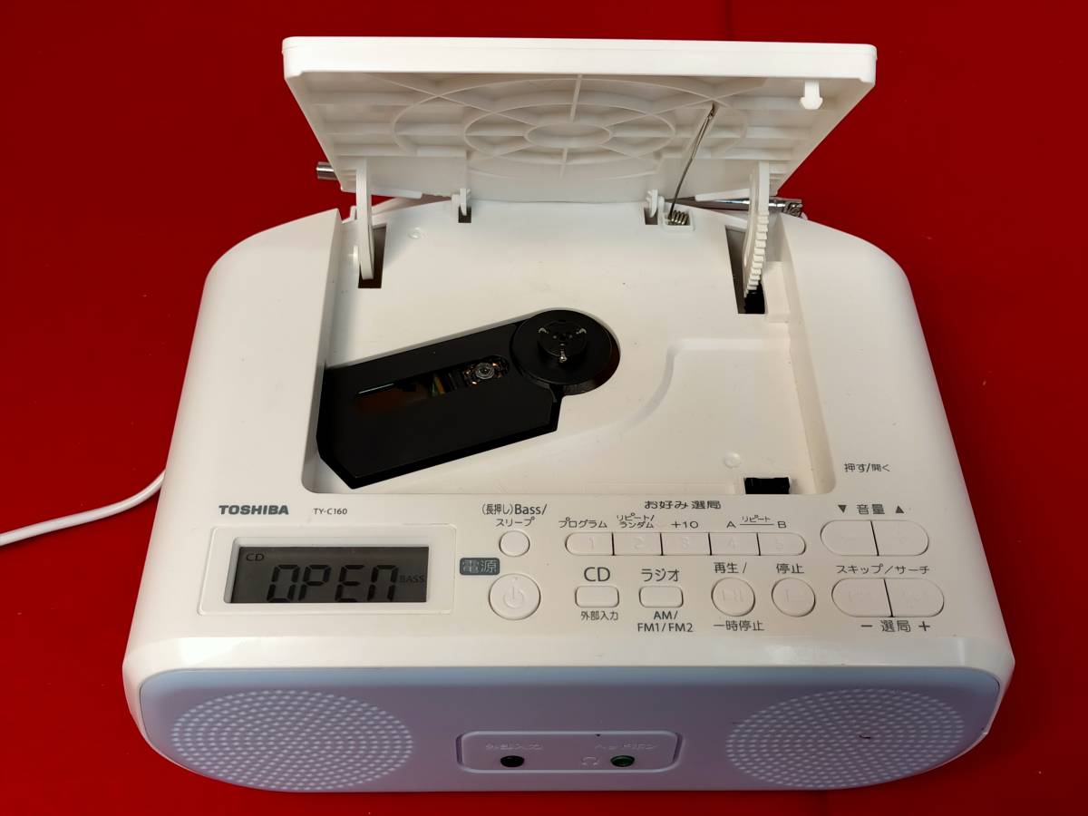 TOSHIBA CDラジカセ TY-C160 ホワイト STEREO RADIO AM・FMの画像2