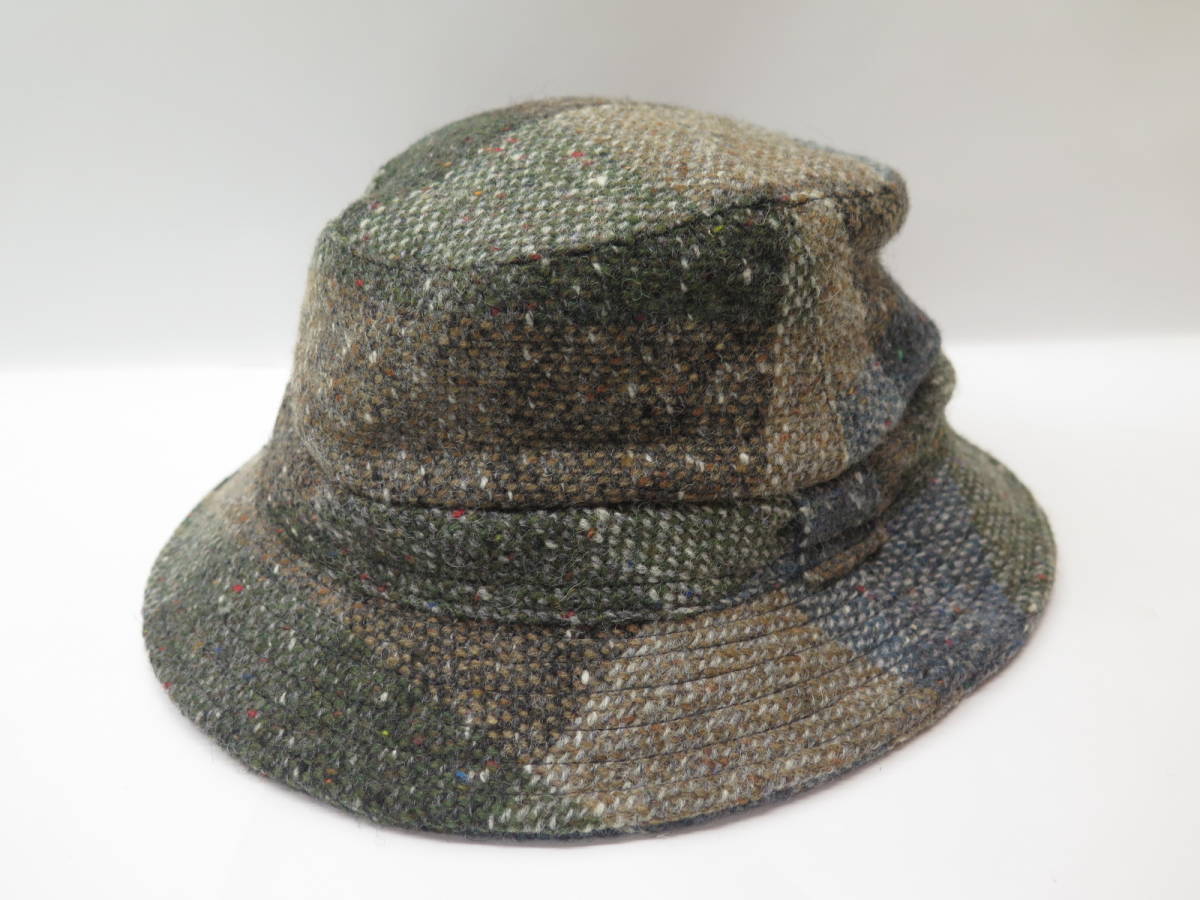美品 Sサイズ アイルランド SHANDON HEADWEAR シャンドン ウール100％ ツイードハット チェック柄 帽子の画像1