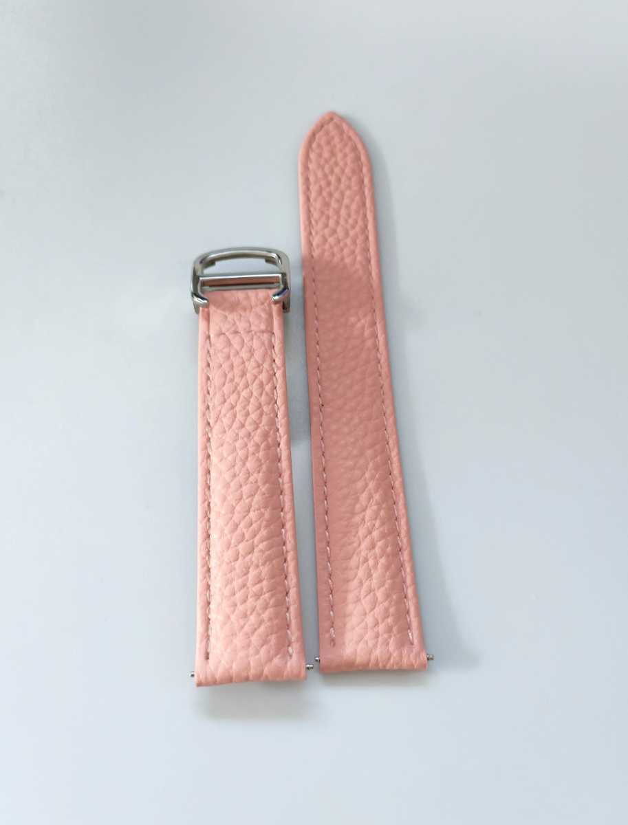 腕時計 社外品 レザーベルト ピンク 17mm バックル付属 シボ 腕時計 社外品 レザーベルト ピンク 17mm バックル付属 シボ