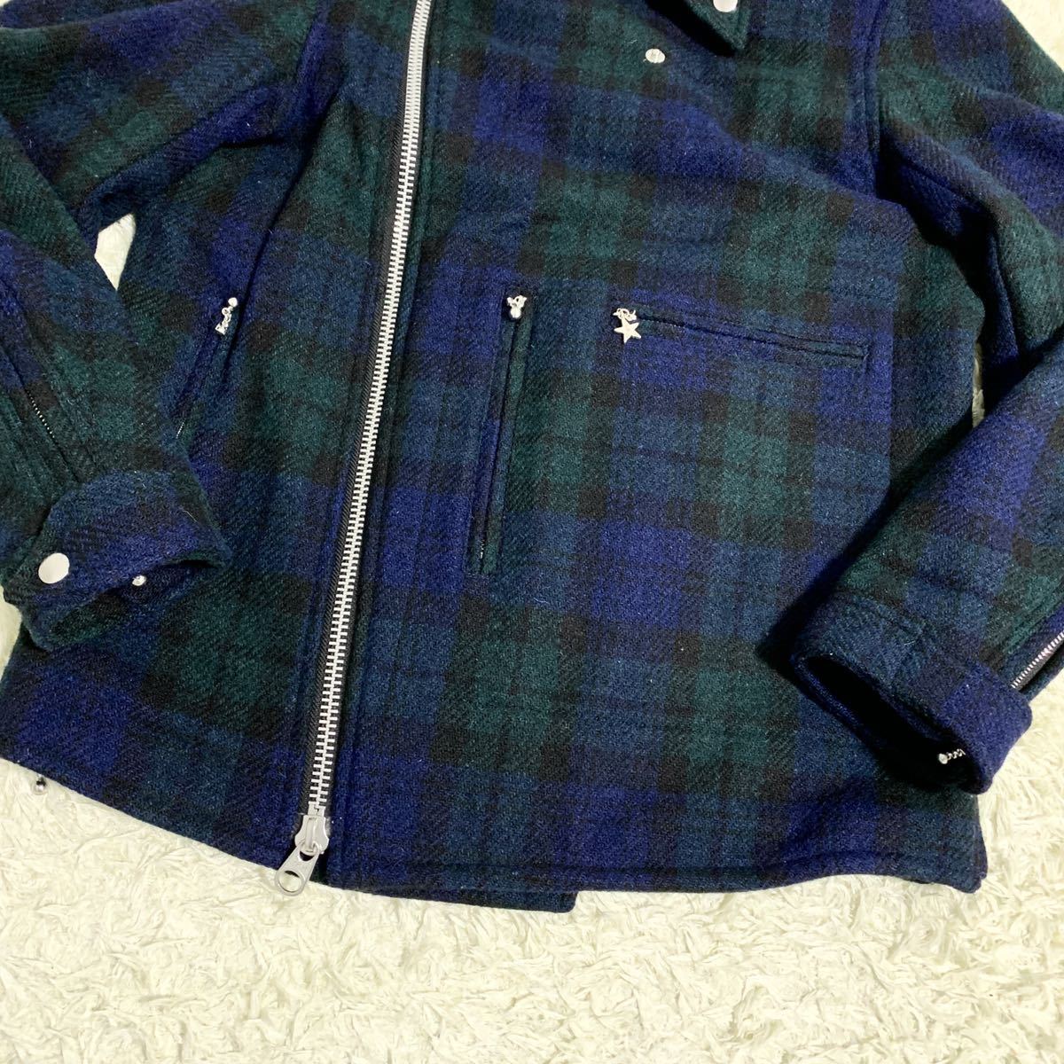 極美品 ローライダー x ハリスツイード【極上のツイード】Harris Tweed ライダースジャケット ブラックウォッチ ウール チェック Mサイズ 極美品 ローライダー x ハリスツイード【極上のツイード】Harris Tweed ライダースジャケット ブラックウォッチ ウール チェック Mサイズ