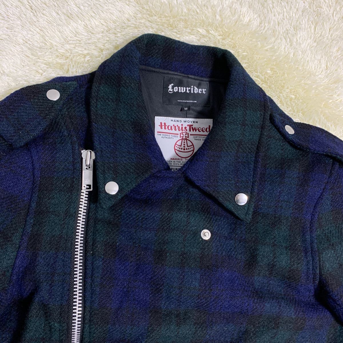 極美品 ローライダー x ハリスツイード【極上のツイード】Harris Tweed ライダースジャケット ブラックウォッチ ウール チェック Mサイズ 極美品 ローライダー x ハリスツイード【極上のツイード】Harris Tweed ライダースジャケット ブラックウォッチ ウール チェック Mサイズ
