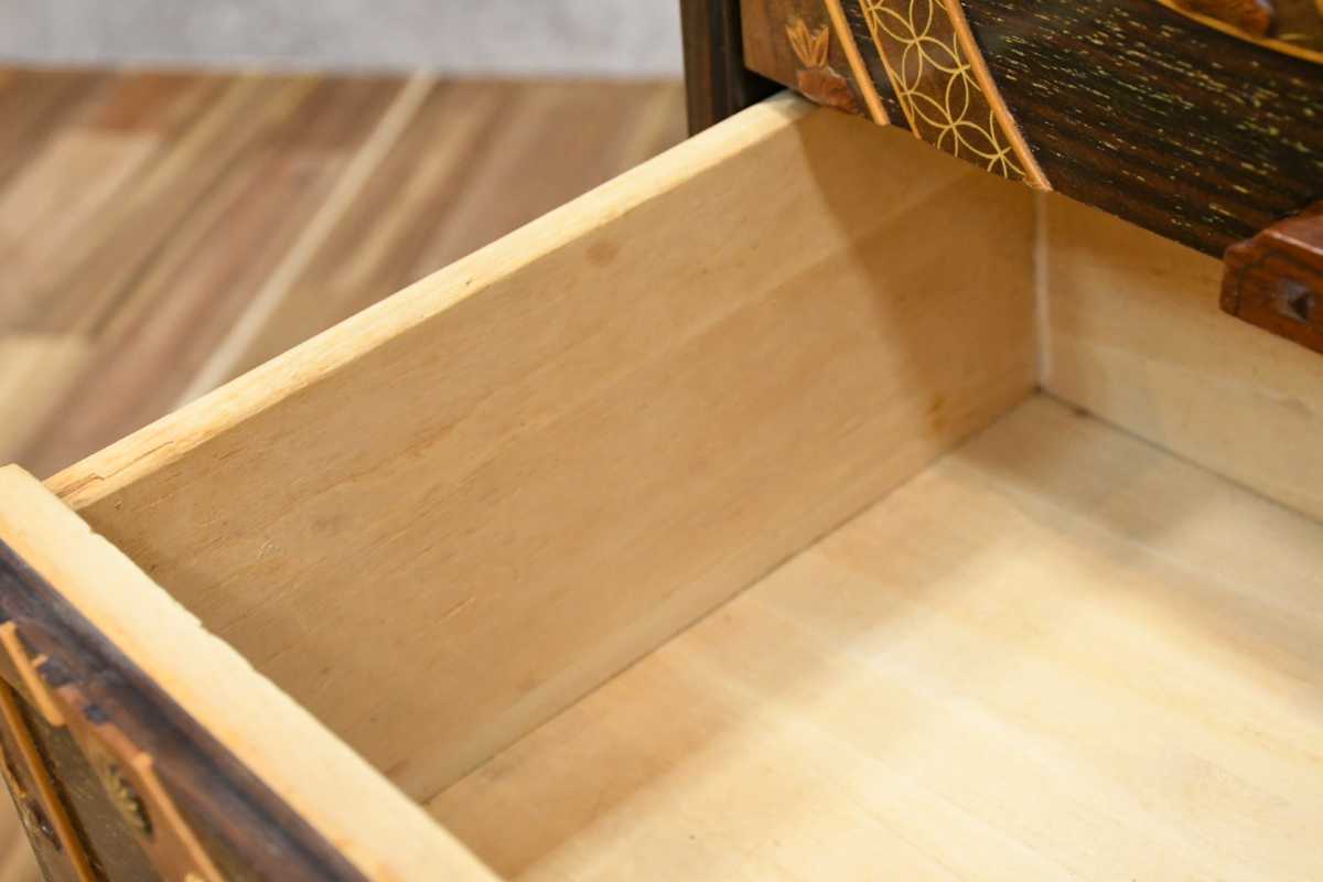 PB3AK42a high class karaki ebony . tree skill .. skill chest 4 step drawer chest of drawers storage furniture peace furniture Asian chest 