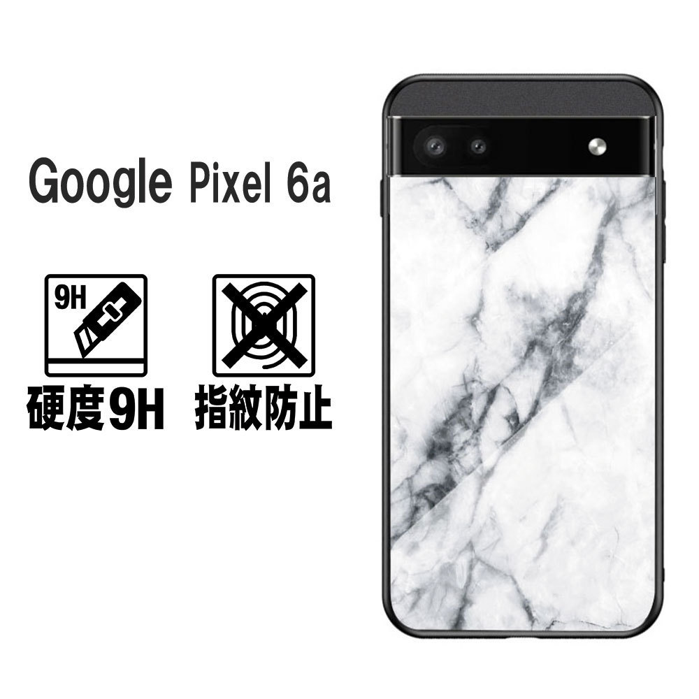 Google Pixel 6ag-gru pixel 6a glass case the back side glass TPU case Impact-proof strengthen glass the back side protection marble style marble pattern D