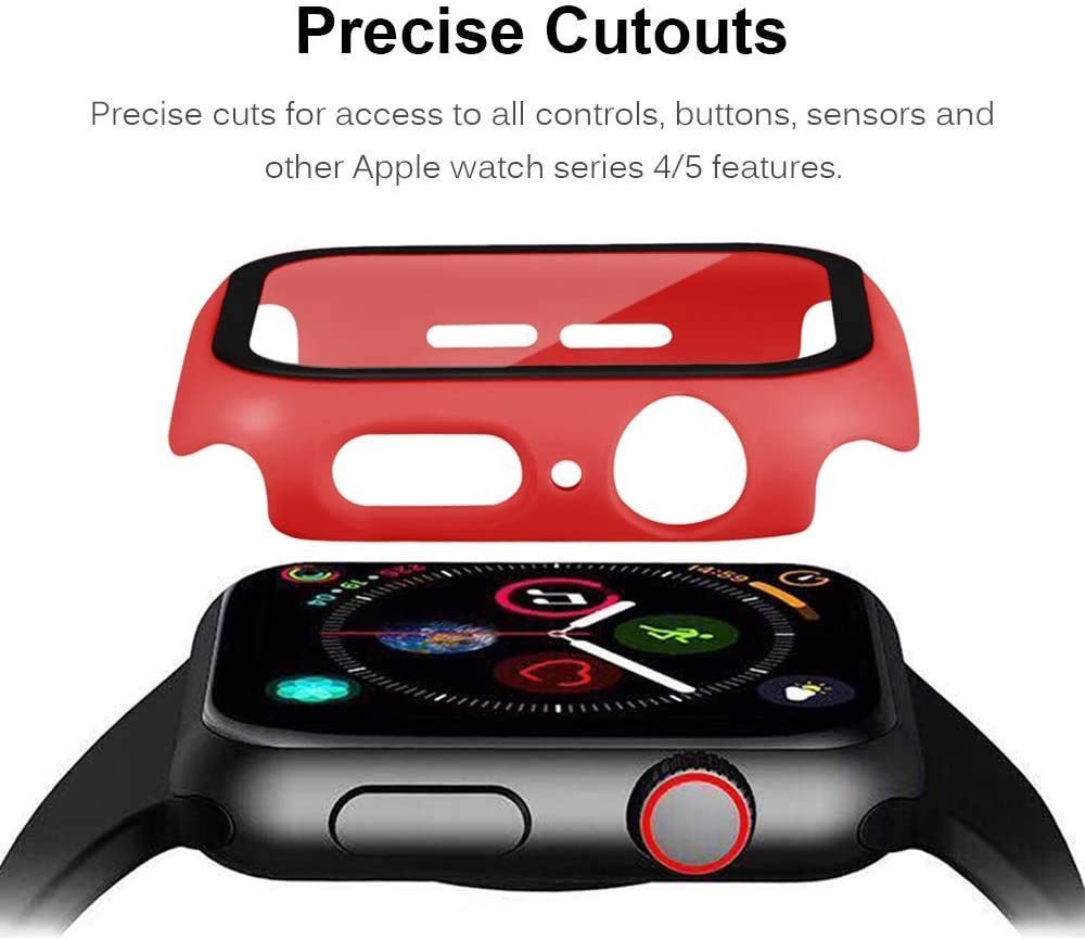 【送料無料】Apple Watch 用ケース アップルウォッチ保護ケース ガラスフィルム 一体型 アップルウォッチカバー(38mm レッド)_画像5
