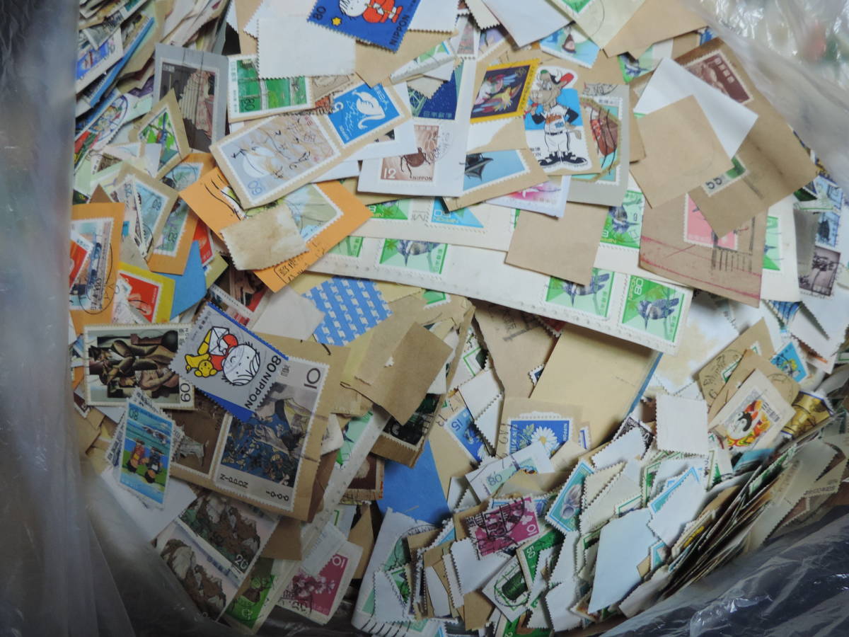 【夢オク】使用済切手 紙付 紙無し 記念 普通 未整理 約2.6kg 消印収集 印コレクションの画像5