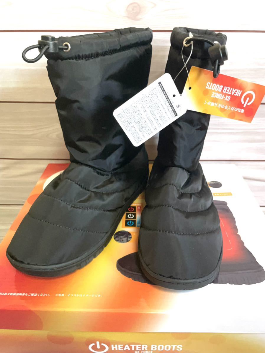 新品 ヒーターブーツ HEATER BOOTS 電熱ブーツ 撥水 23.5〜24cm ブラック GX-FORCE 即暖 除雪 レインブーツ 雪かき 外作業 未使用 送料無料_画像7