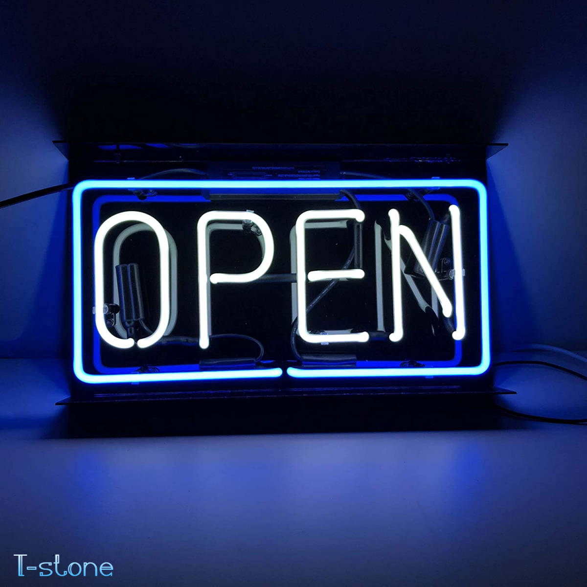 ネオンサイン 『OPEN』 オープン 青 ブルー ネオン管 看板 BAR バー 店舗 ディスプレイ 室内 アメリカン雑貨 インテリア お洒落 雰囲気作り