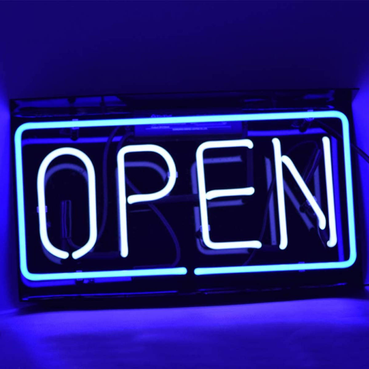 ネオンサイン 『OPEN』 オープン 青 ブルー ネオン管 看板 BAR バー 店舗 ディスプレイ 室内 アメリカン雑貨 インテリア お洒落 雰囲気作り