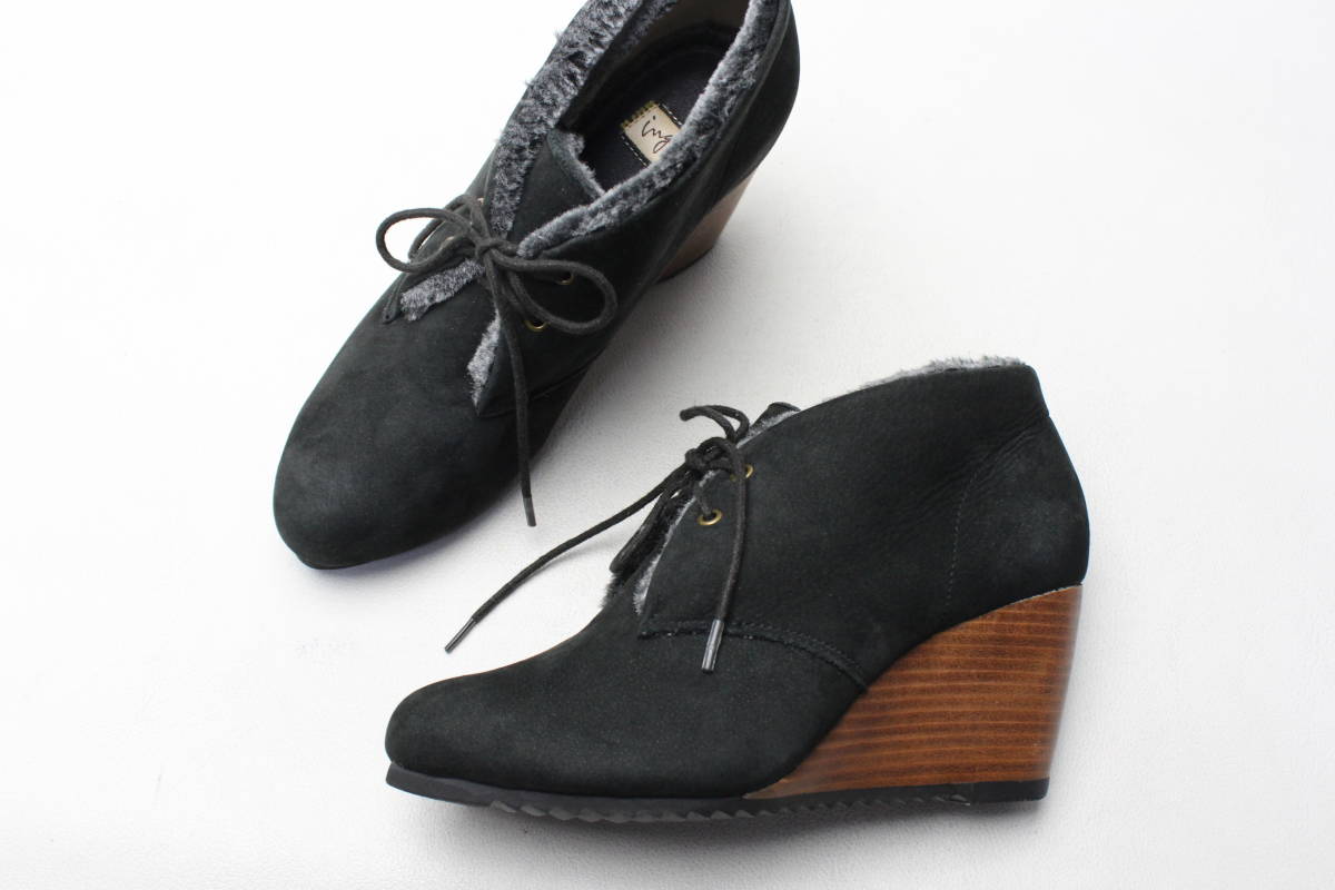  new goods!ing wing original leather Wedge bootie -(23cm)