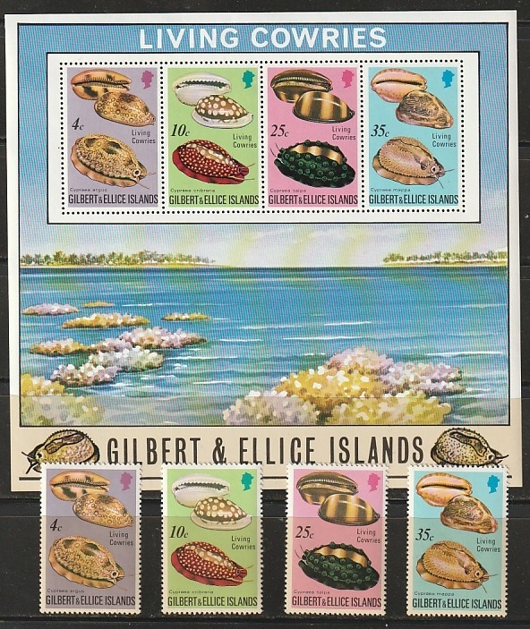 ギルバート＆エリス島 1975年貝４種完+SS未の画像1