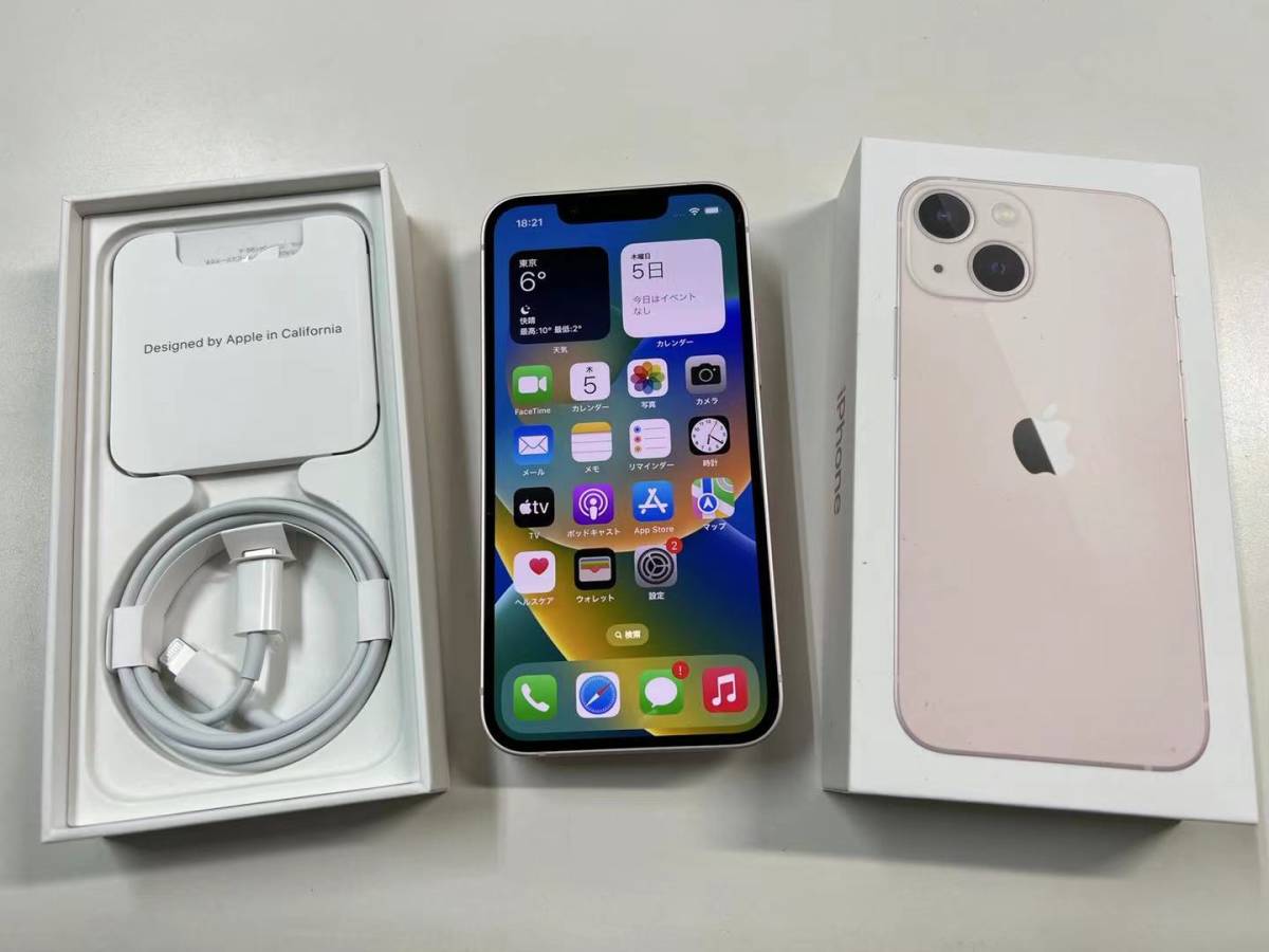 公式 iPhone 128GB 13 13 mini ピンク SIMフリー 【美品】iPhone 128