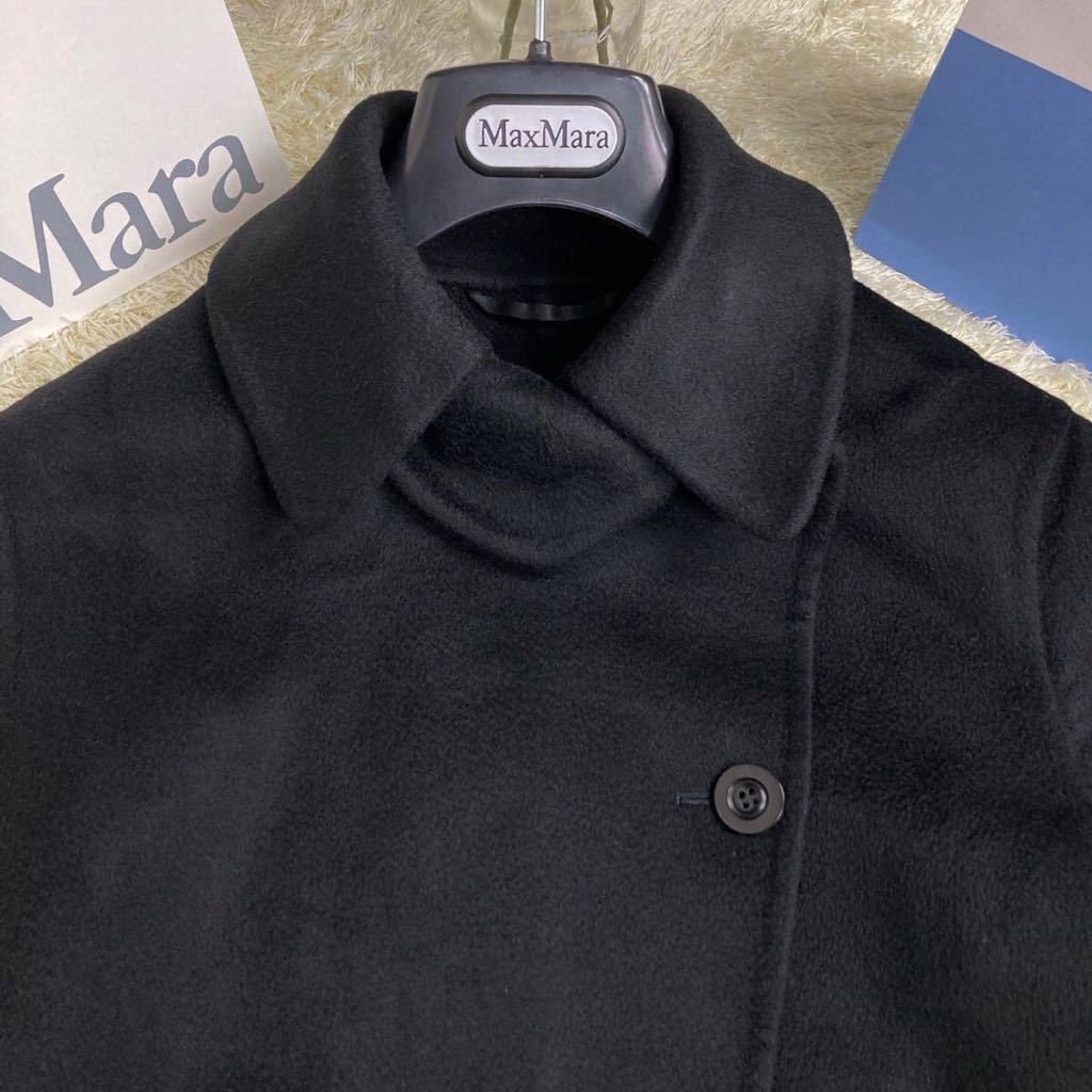 2023年ファッション福袋ジャケット/アウター美品 マックスマーラ カシミヤ100 クチートアマーノ 40 黒 コート