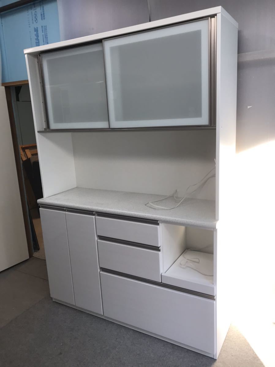 ニトリ キッチンボード アルミナ2 140KB 程度良好 フルオープン 食器棚 