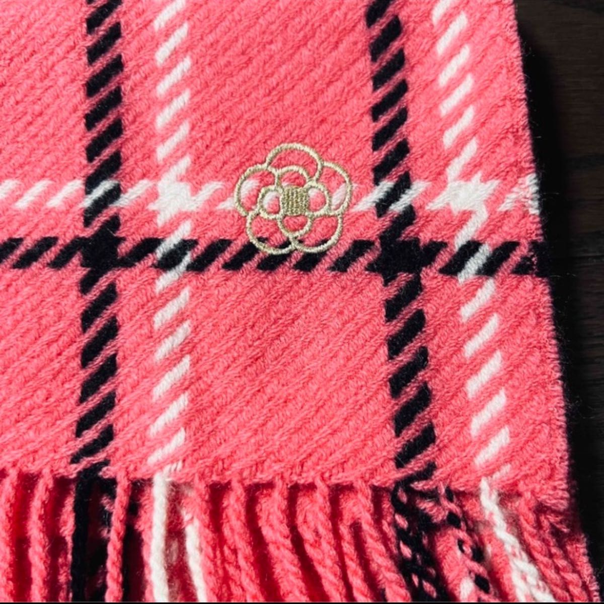 良品】MARY QUANT マフラー ピンク マリークワント ストール 良品】MARY QUANT マフラー ピンク マリークワント ストール