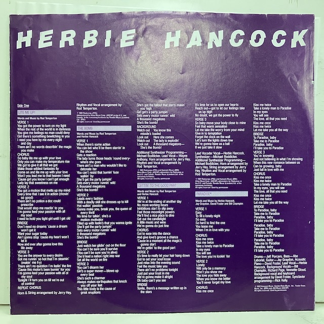 ■即決 DISCO/FUSION Herbie Hancock / Lite Me Up d0878 米オリジナル ハービー・ハンコック _画像4