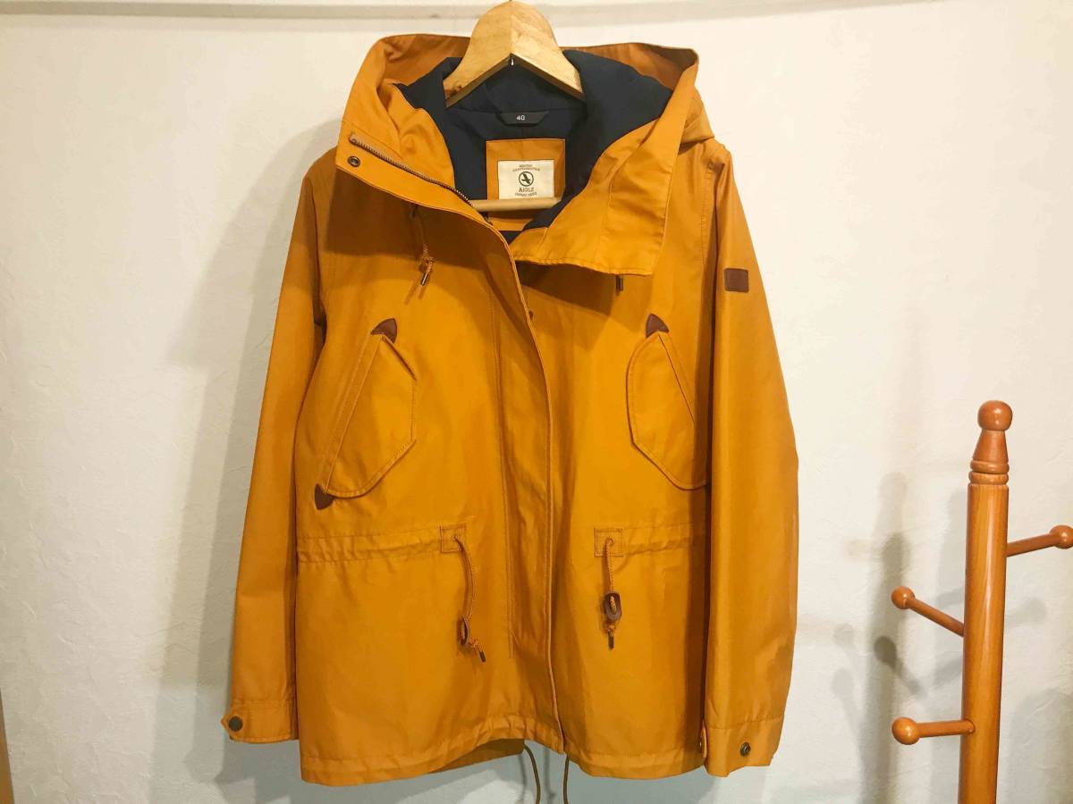 【美品】AIGLE エーグル マウンテンパーカー オレンジ レディース40号 ゆるキャン 送料無料 匿名配送_正面
