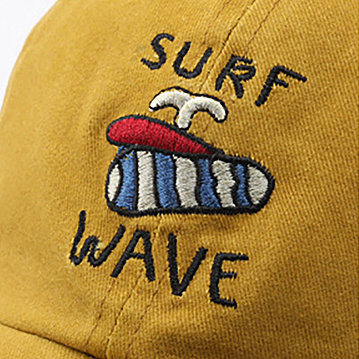 ユニセックス ロゴ刺繍 ピグメント加工 コットンキャップ ベースボールキャップ オールシーズン Pigment Cotton Cap SURF WAVE ベージュ_画像7