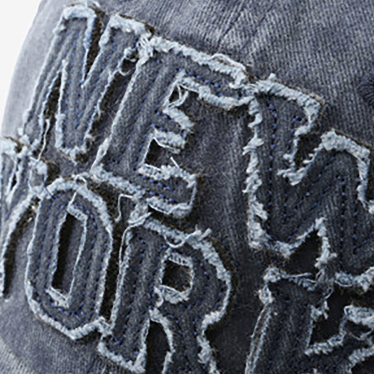 ユニセックス ワッペンロゴ ピグメント加工 コットンキャップ ベースボールキャップ オールシーズン Pigment Cotton Cap NEW YORK ネイビー_画像7